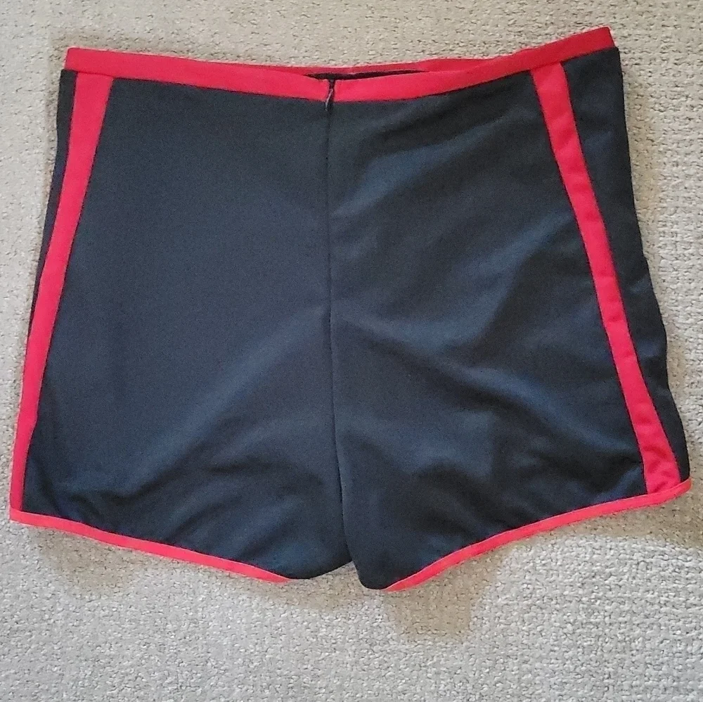 Dolls Kill 1/2 of Cheerleader Costume High Waist Lace Up Two Tone Mini Shorts - Picture 3 of 10
